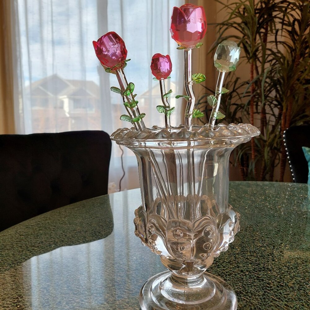 Lovely heavy glass Urn